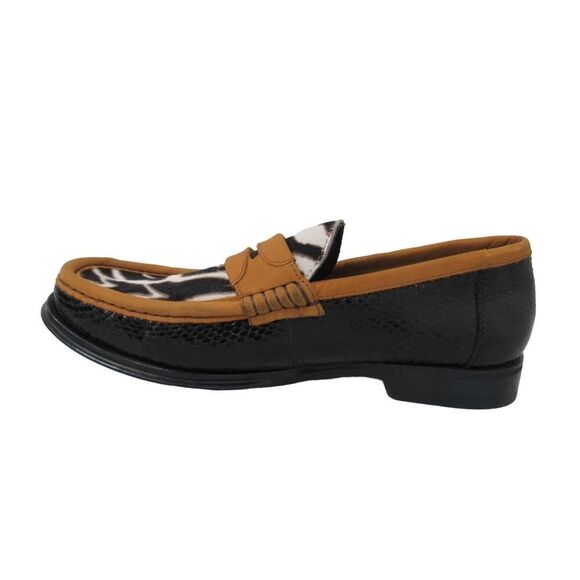 Dolce & Gabbana Men\'s Size 7 Brown Black Calf Hair, Nubuck And Snakeskin Loafers main image 10